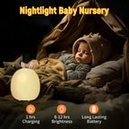 Baby Feeding Night Light – Adjustable Creative Rabbit & Elk Silicone Touch Lamp with Clap Control
