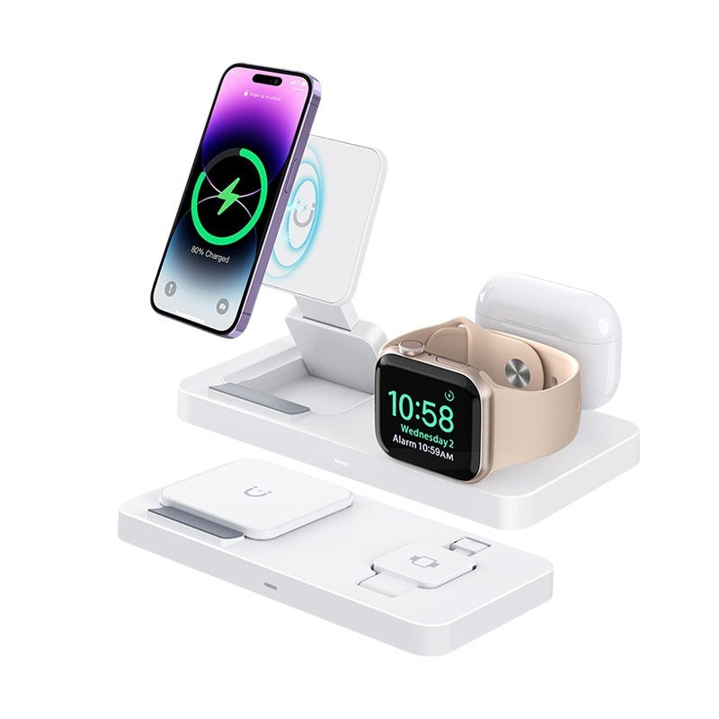 3-in-1 Magnetic Wireless Charger – Mobile, Smartwatch & Headset Charging Dock