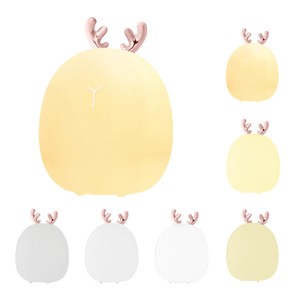 Baby Feeding Night Light – Adjustable Creative Rabbit & Elk Silicone Touch Lamp with Clap Control