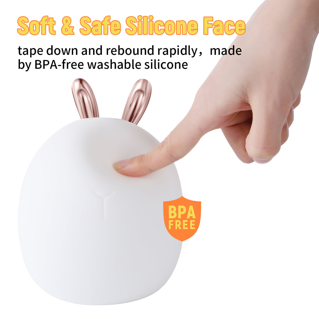 Baby Feeding Night Light – Adjustable Creative Rabbit & Elk Silicone Touch Lamp with Clap Control