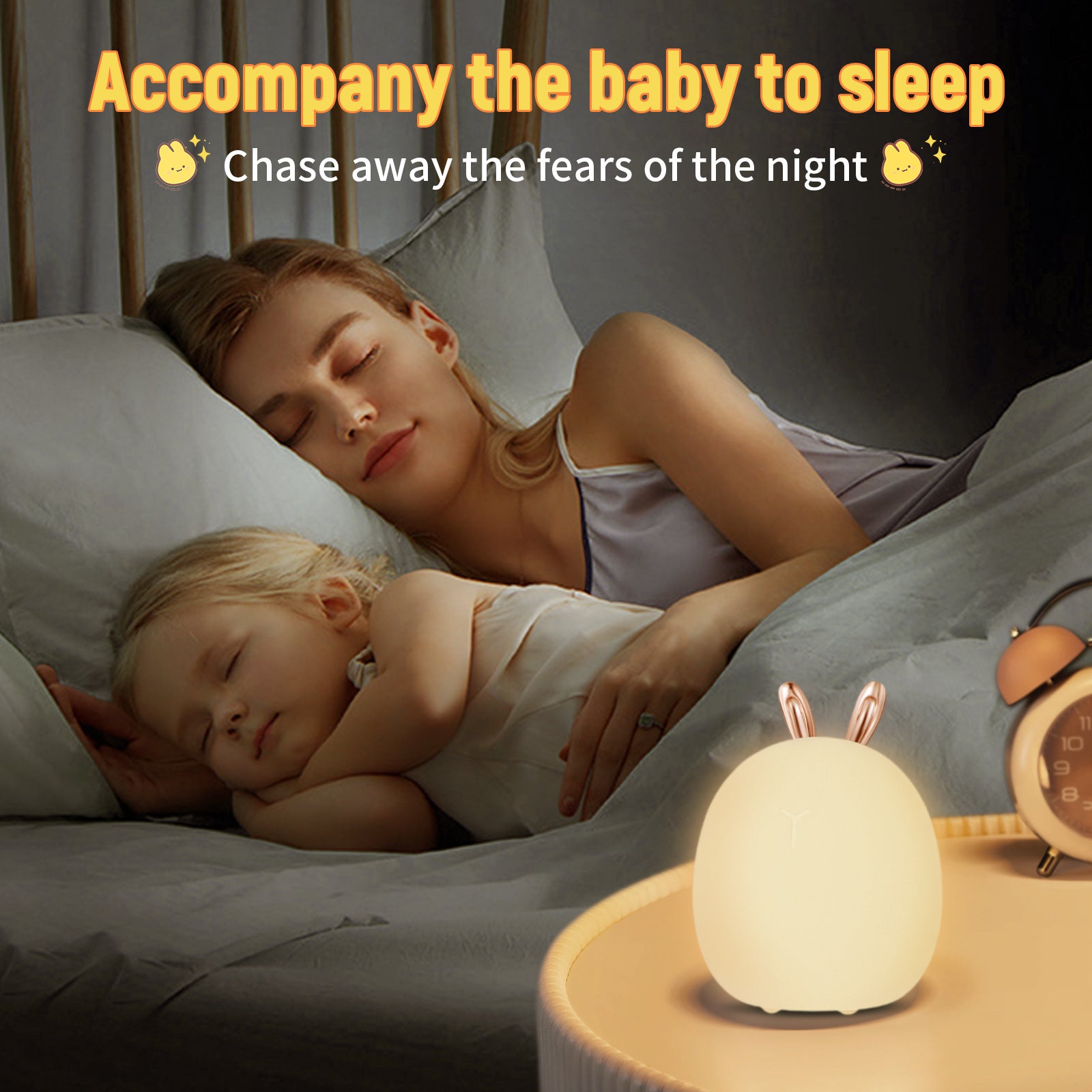 Baby Feeding Night Light – Adjustable Creative Rabbit & Elk Silicone Touch Lamp with Clap Control