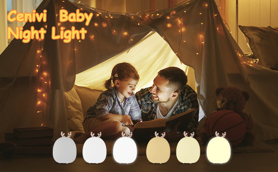 Baby Feeding Night Light – Adjustable Creative Rabbit & Elk Silicone Touch Lamp with Clap Control