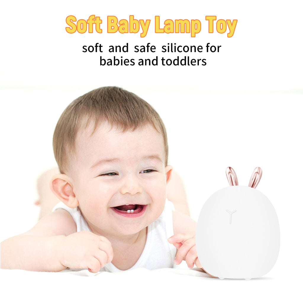 Baby Feeding Night Light – Adjustable Creative Rabbit & Elk Silicone Touch Lamp with Clap Control