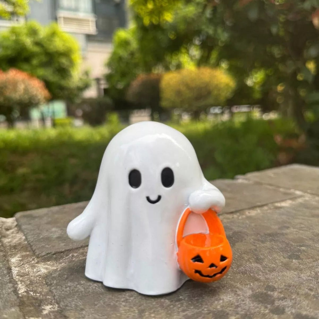 Halloween Ghost Ornament with Pumpkin Basket - Shri Rama