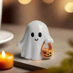 Halloween Ghost Ornament with Pumpkin Basket - Shri Rama